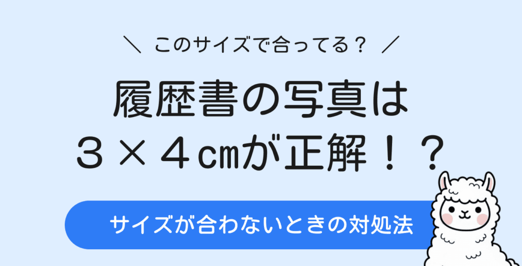 履歴書の写真サイズは3×4cm｜データ規格と合わない時の対処法